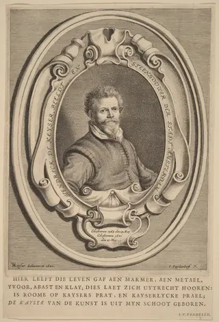 Hendrick de Keyser, by Jonas Suyderhoff, ink, 1650