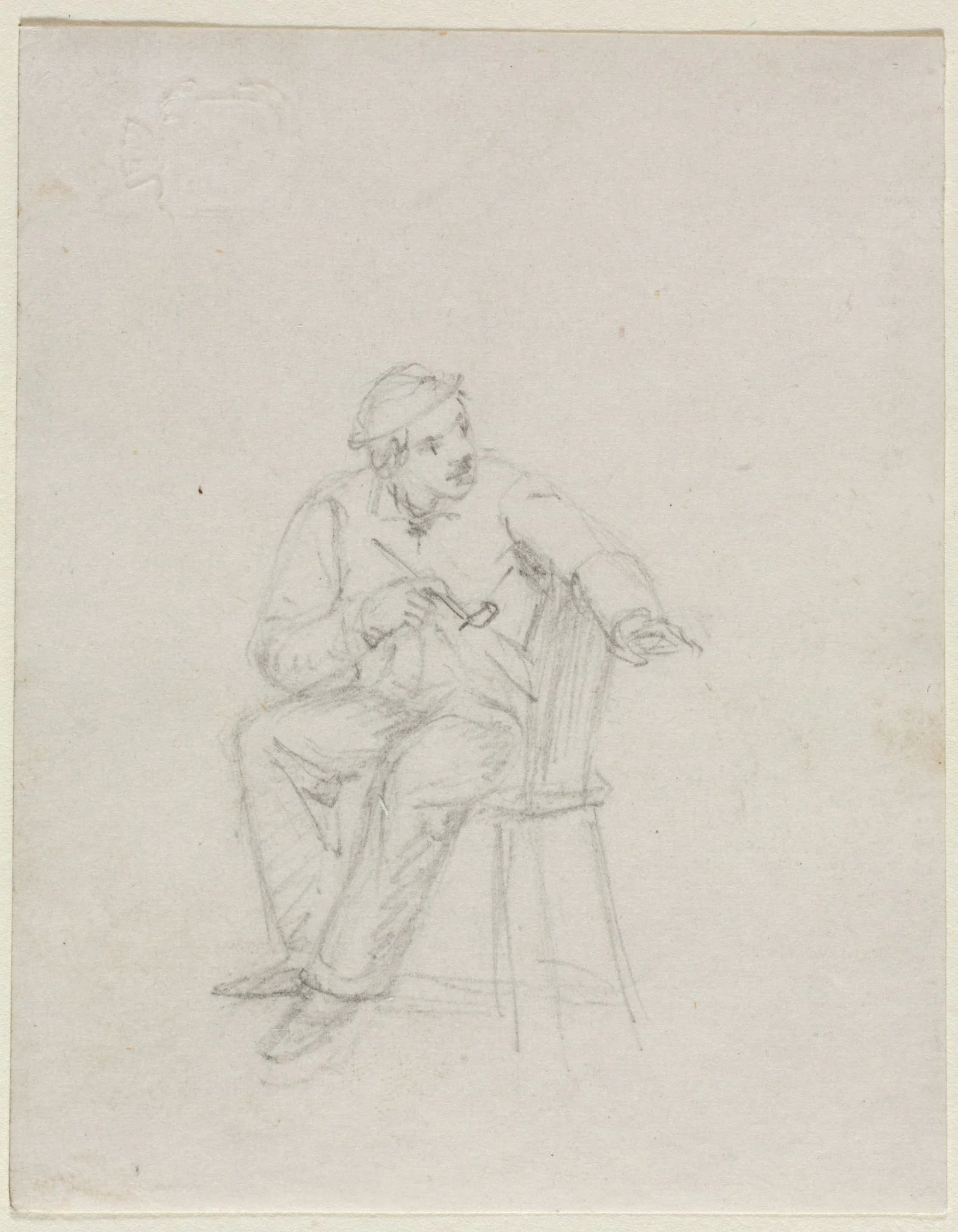 Man Smoking a Pipe, detail