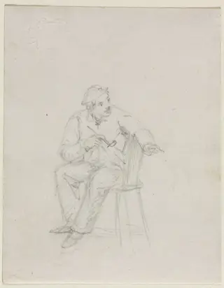 Man Smoking a Pipe, by William Sidney Mount, 1845