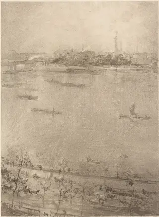 The Thames, by James McNeill Whistler, ink, 1896