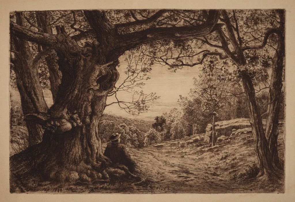 On The Hillside, by Henry Farrer, ink, 1880