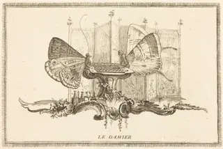 Le Damier (The Checkerboard), by Charles Germain de Saint-Aubin, ink, 1748