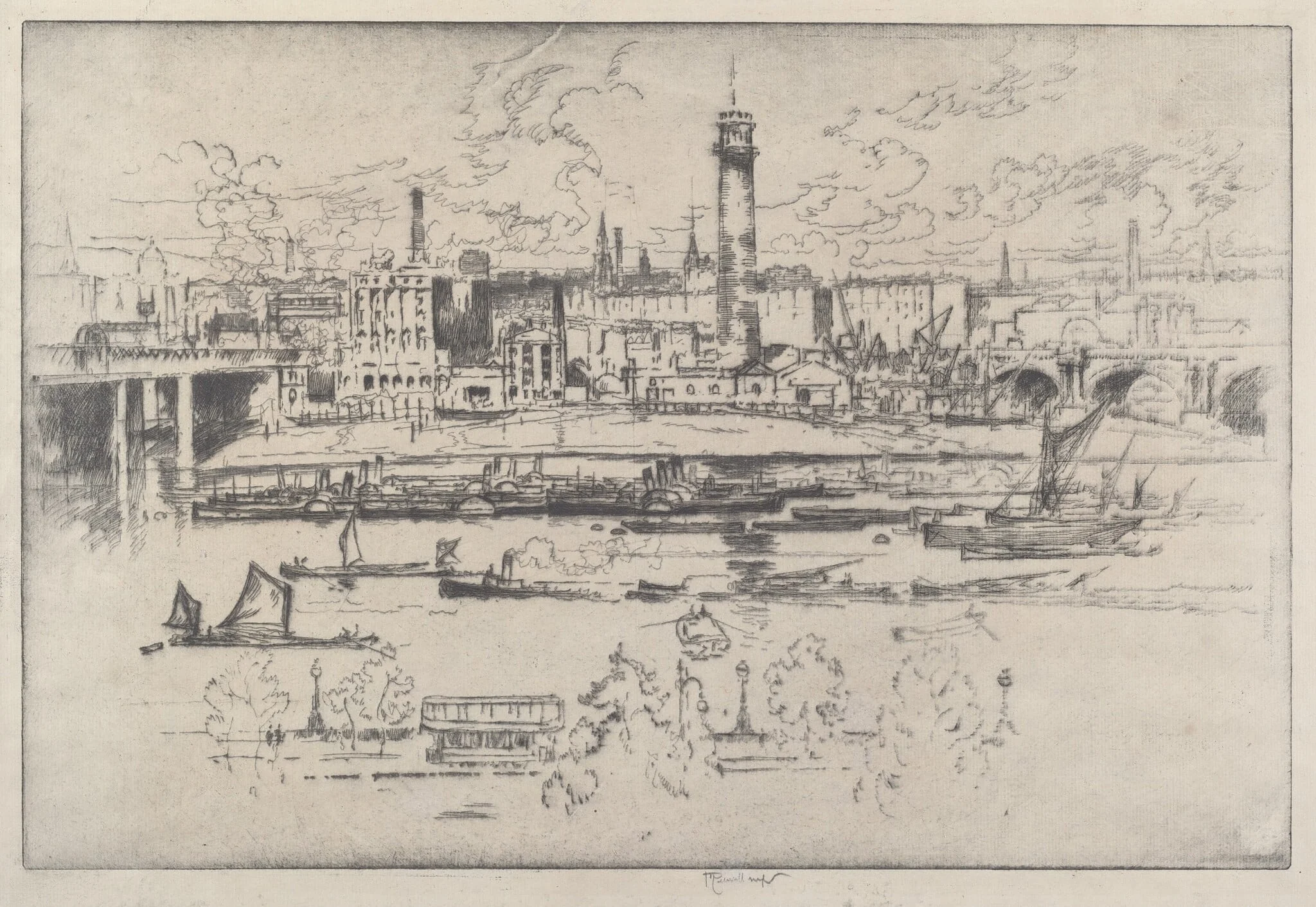 Shot Tower between the Bridges, detail