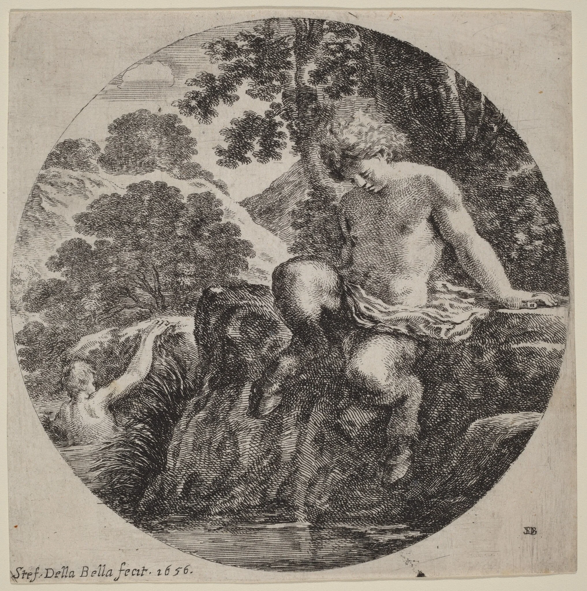 Young Satyr at the Bank of a Stream, detail