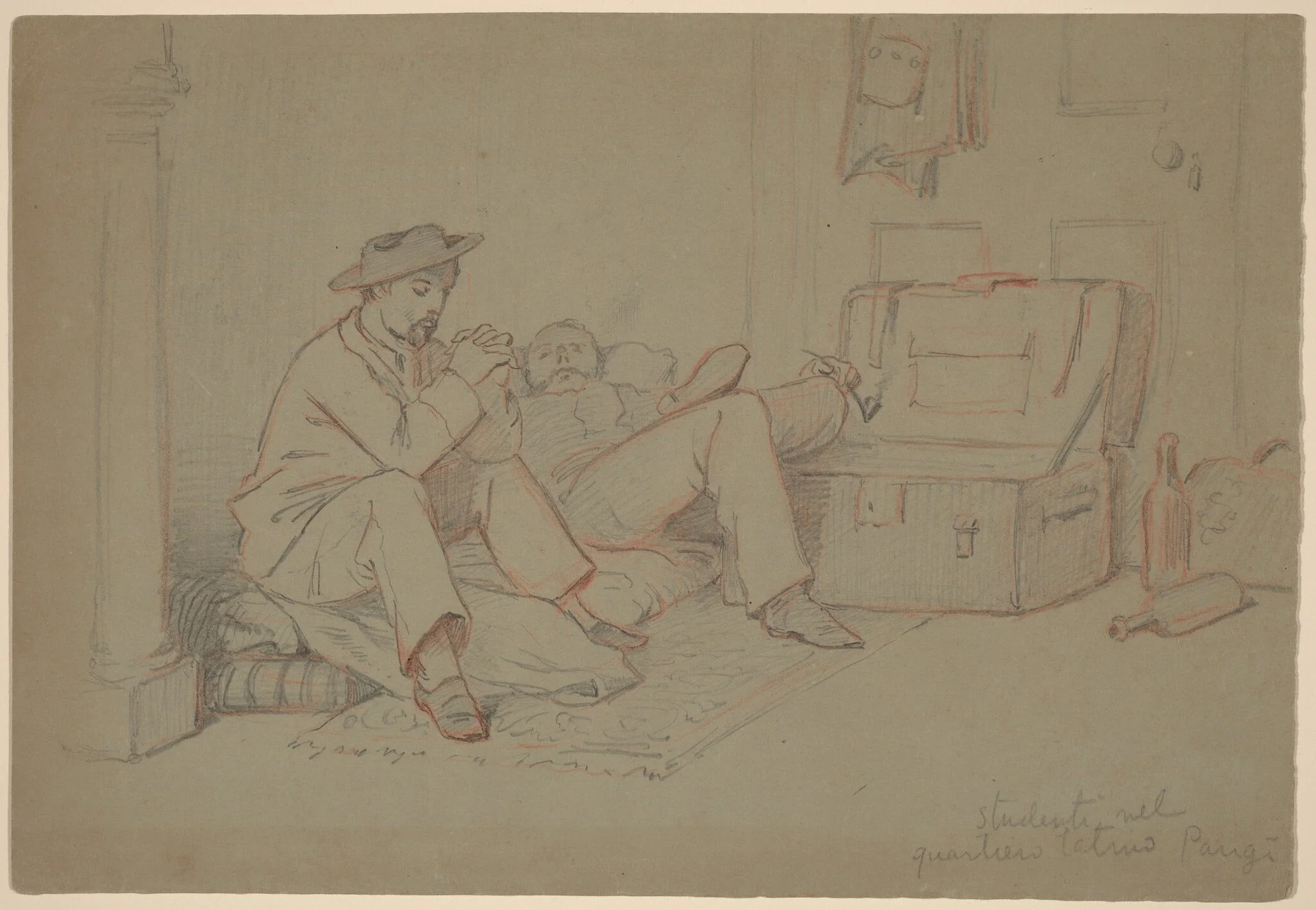 Students in the Latin Quarter, Paris, detail