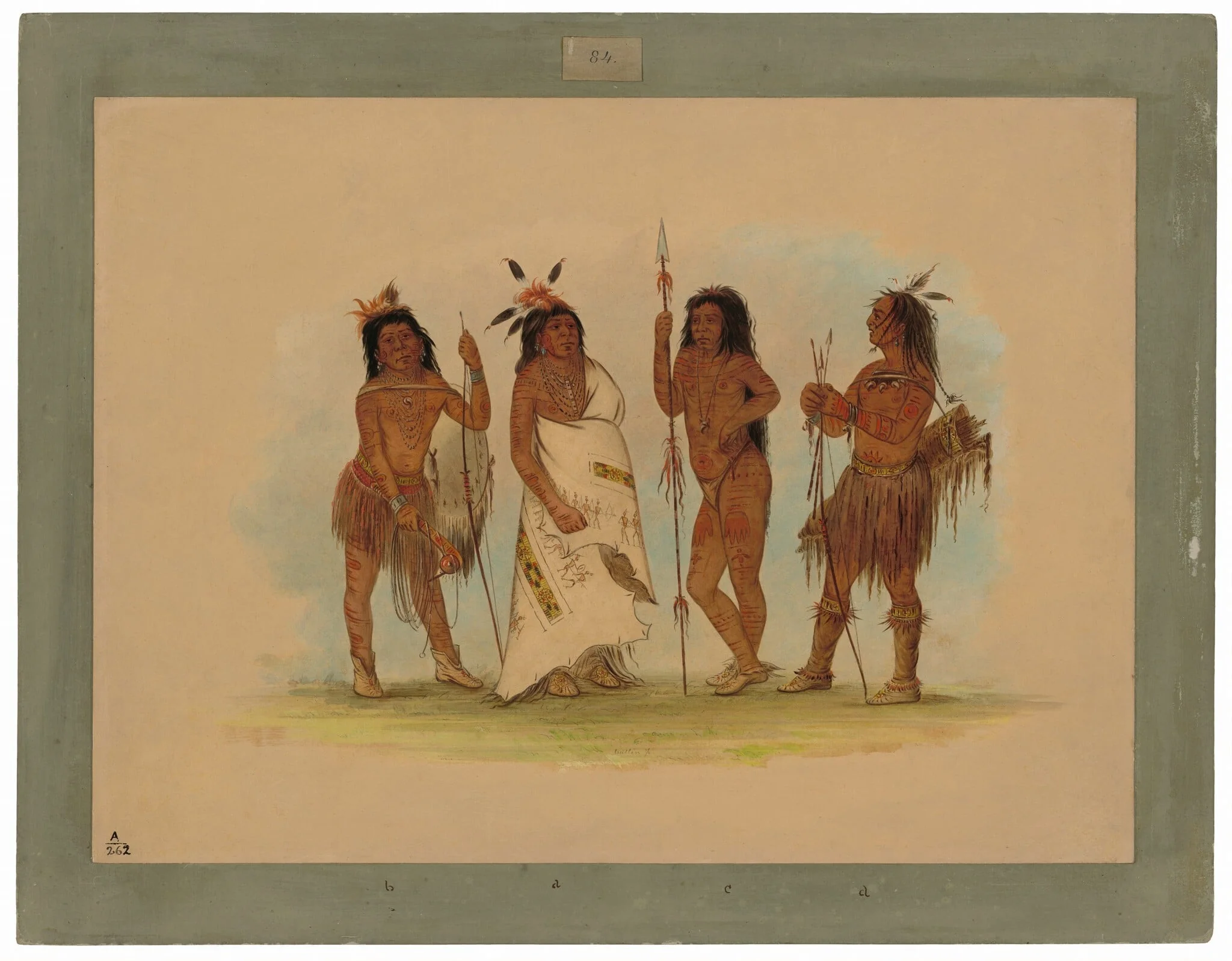 Apachee Chief and Three Warriors, detail