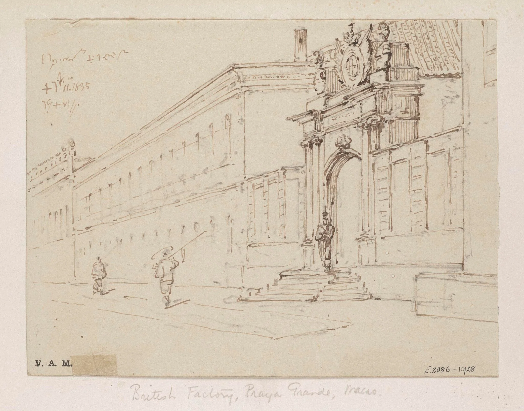 The British 'factory' on the Praya Grande, Macau, detail