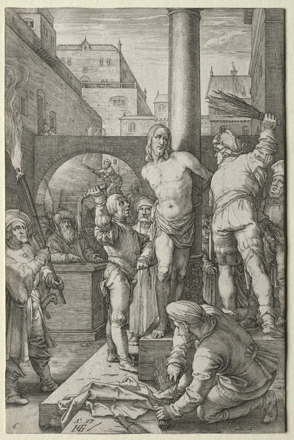 The Passion: The Flagellation, by Hendrick Goltzius, 1597