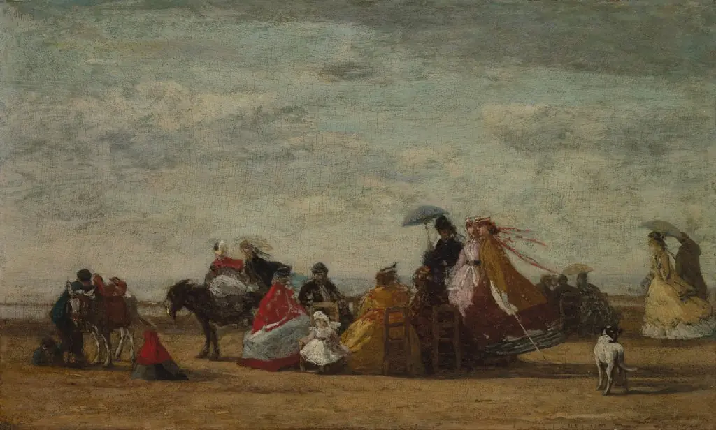 Beach Scene, by Eugène Boudin, oil, 1866