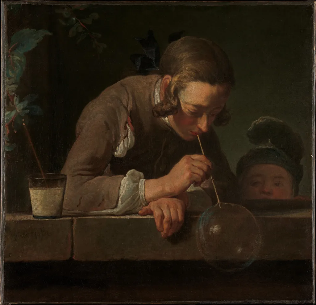 Soap Bubbles, by Jean-Baptiste-Siméon Chardin, oil, 1733