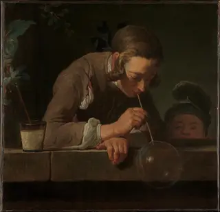 Soap Bubbles, by Jean-Baptiste-Siméon Chardin, oil, 1733