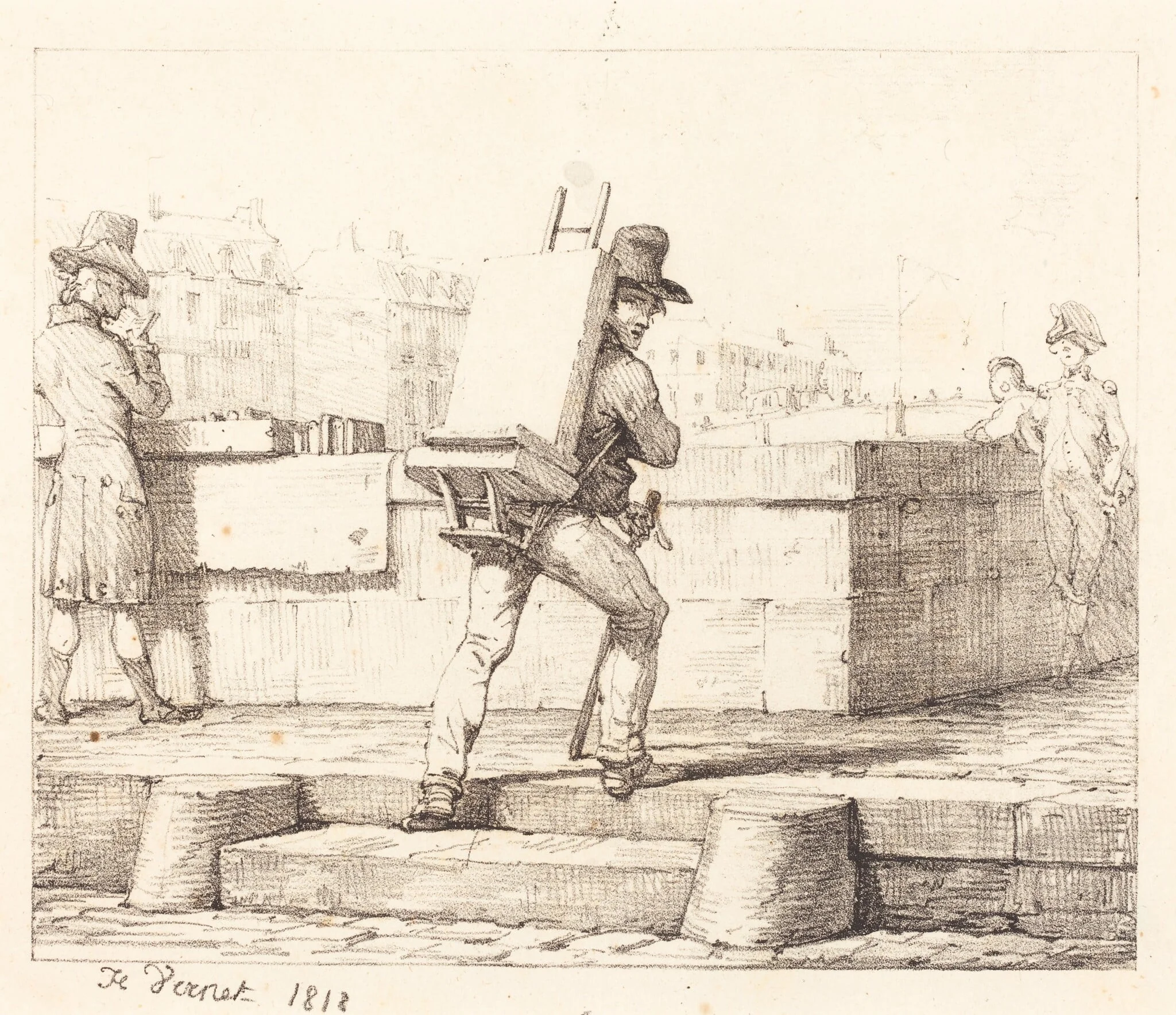 Frontispiece for the portfolio "Croquis Lithographiques par H. Vernet", detail