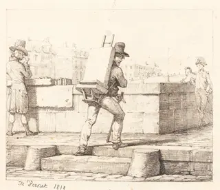 Frontispiece for the portfolio "Croquis Lithographiques par H. Vernet", by Horace Vernet, ink, 1818