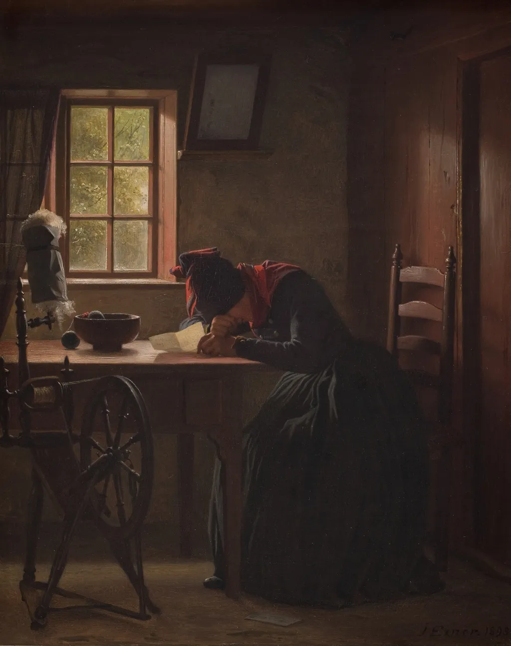 Et telegram, by Julius Exner, oil, 1897