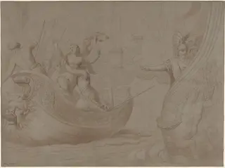 The Abduction of Helen of Troy, by Jean Lepautre, ink, 1650