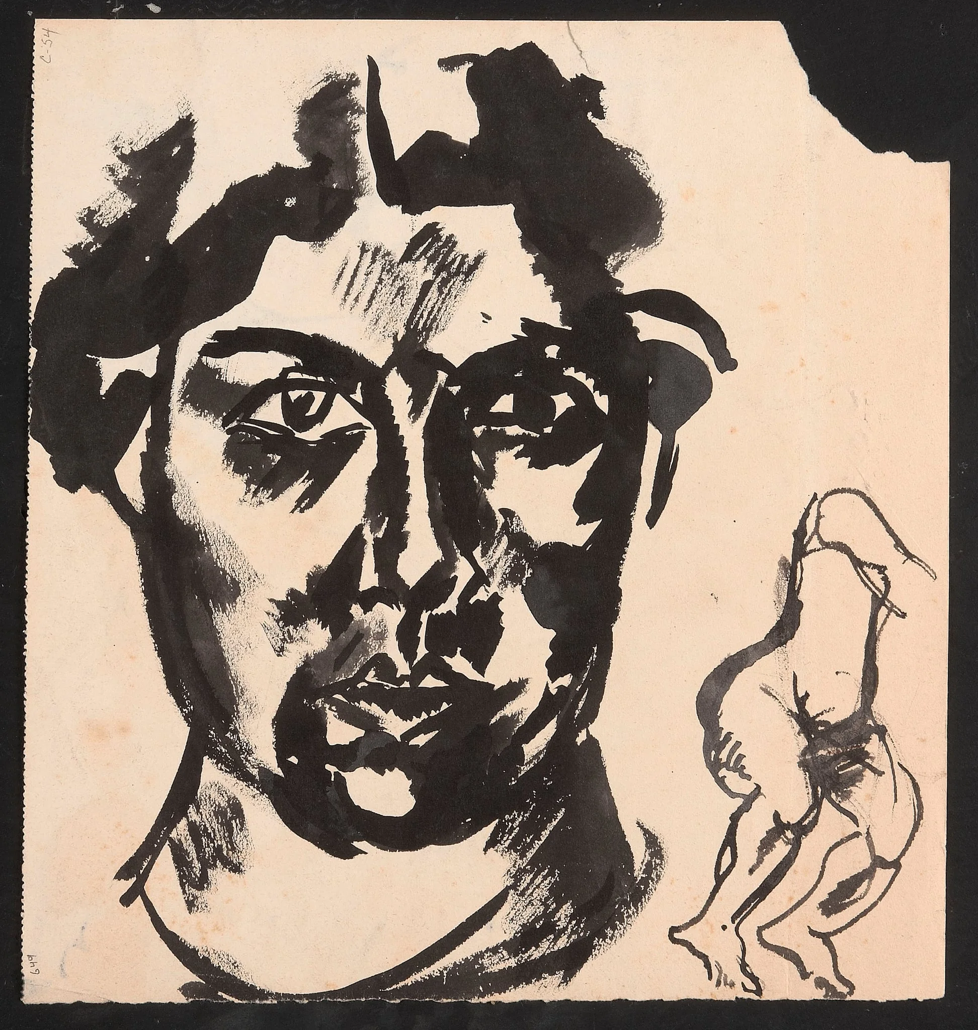 Χωρίς τίτλο (recto) Αυτοπροσωπογραφία (verso), detail