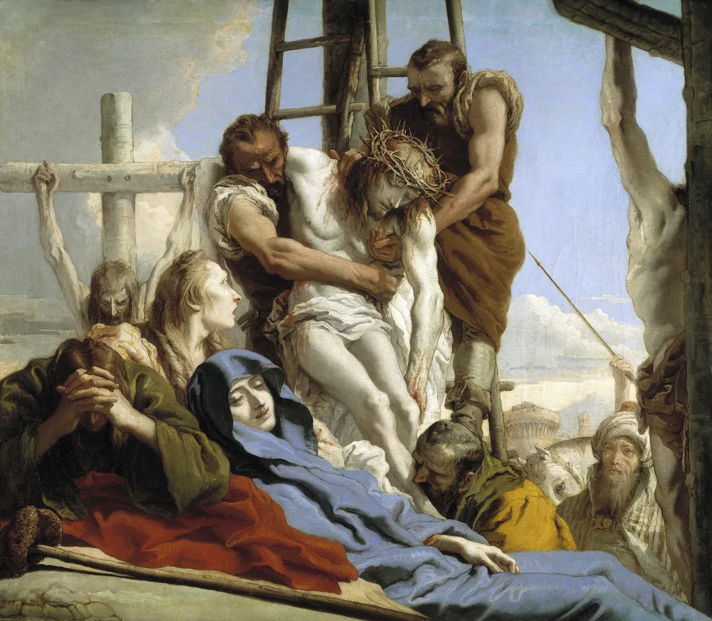 The Descent from the Cross, by Giovanni Domenico Tiepolo, oil, 1772