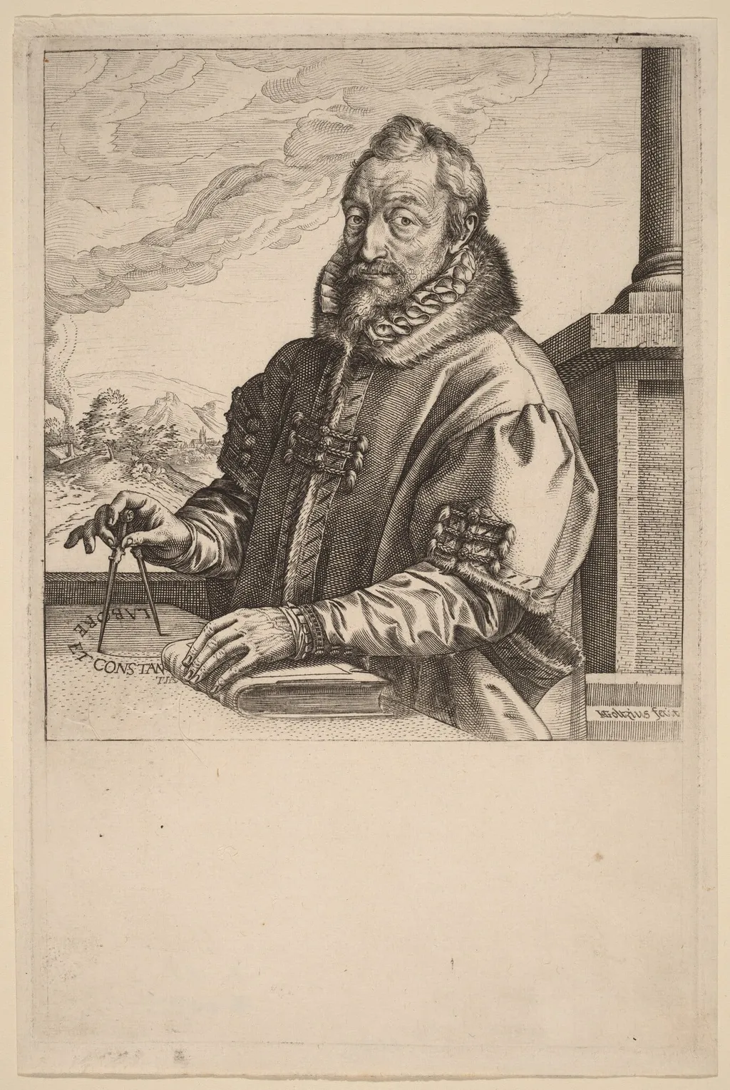 Christopher Plantin, by Hendrick Goltzius, ink, 1583
