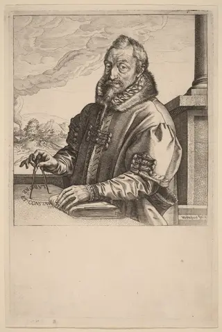 Christopher Plantin, by Hendrick Goltzius, ink, 1583