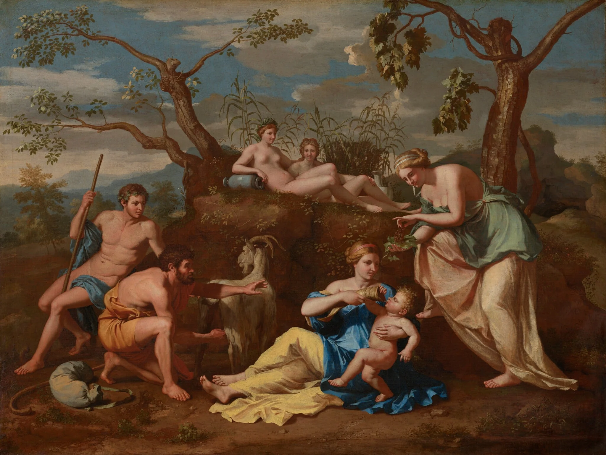 Nymphs Feeding the Child Jupiter, detail
