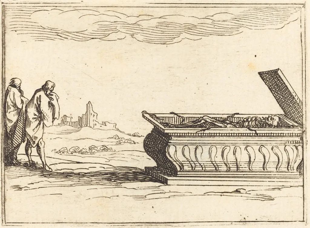 The Tomb, by Jacques Callot, ink, 1628