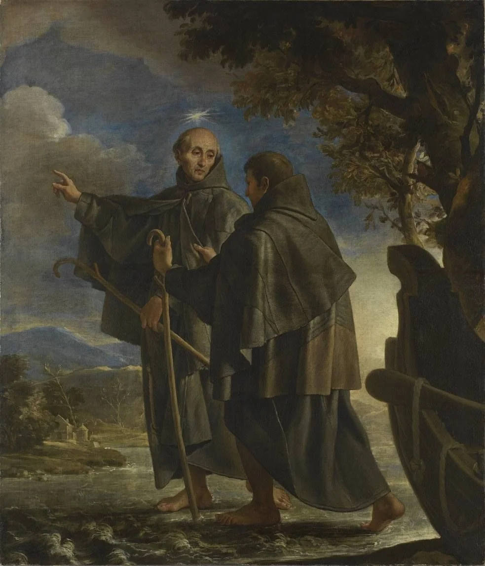 Der hl. Petrus von Alcántara wandelt über den Fluss Quadiana, detail