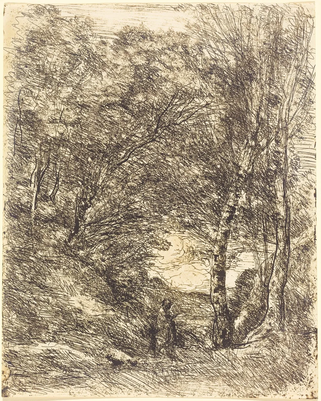 The Gardens of Horace (Les Jardins d'Horace), by Jean Baptiste Camille Corot, 1855