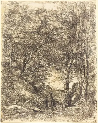 The Gardens of Horace (Les Jardins d'Horace), by Jean Baptiste Camille Corot, 1855
