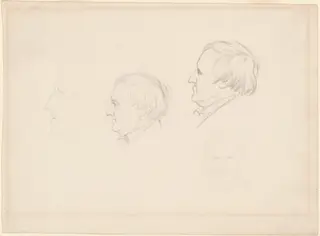 Studies of Men, by Emanuel Gottlieb Leutze, graphite, 1854