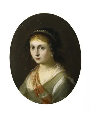 Portrait of Susanna van Collen, by Cornelius van Poelenburgh, oil, 1626