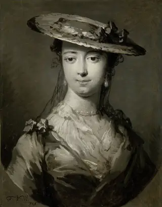 Head of a Young Woman, by Frans van der Mijn, oil, 1756