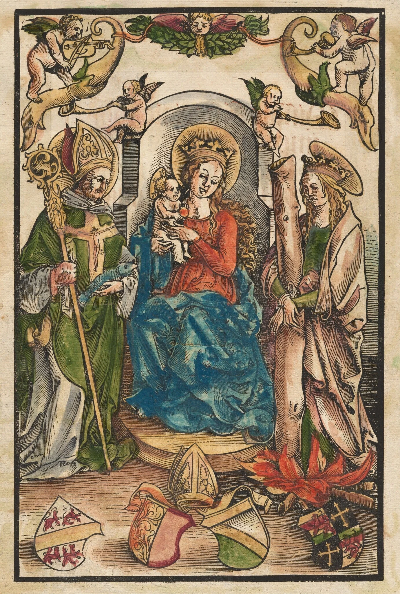 The Madonna with Saint Ulrich and Saint Afra [recto], detail