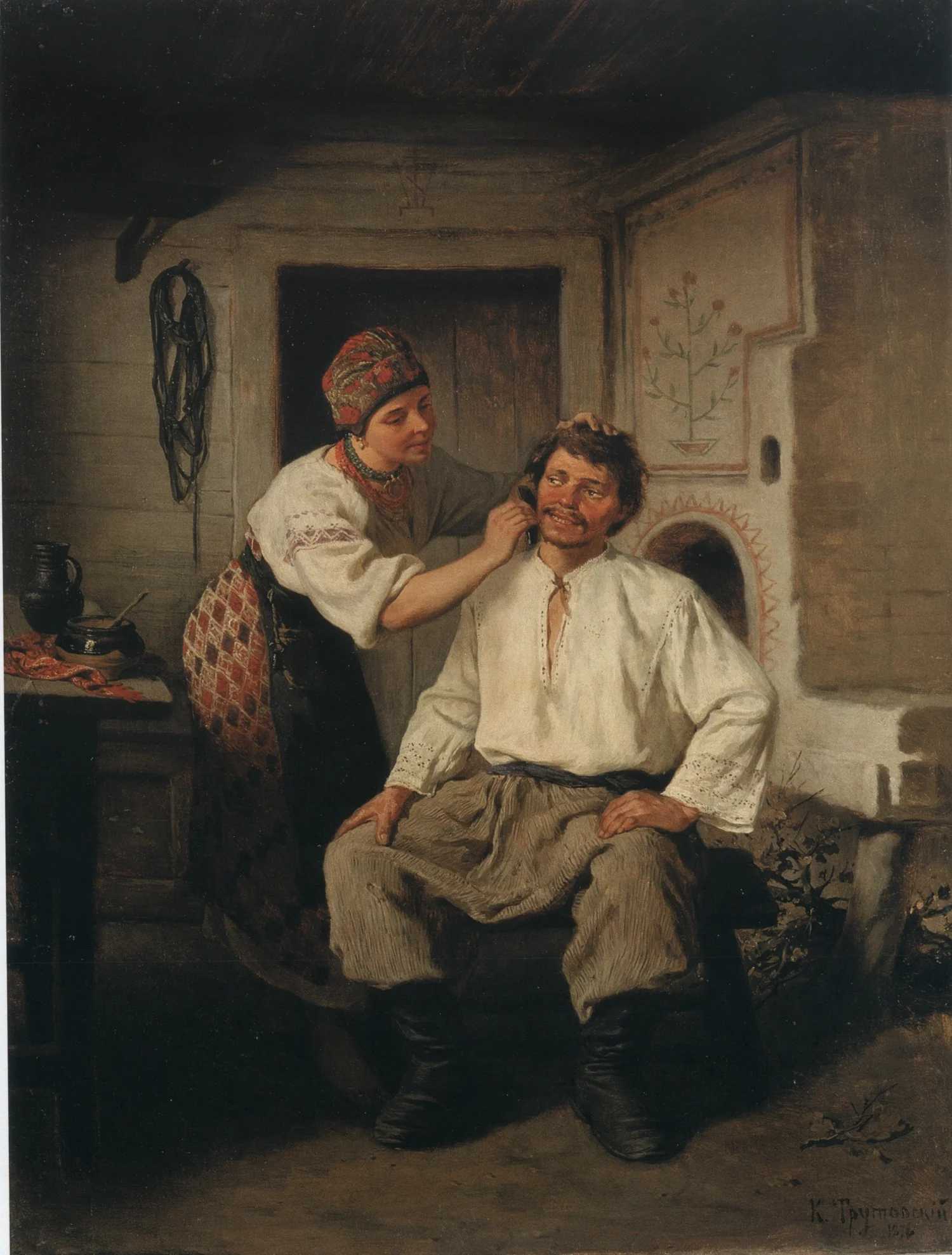 Жанровая сцена, detail