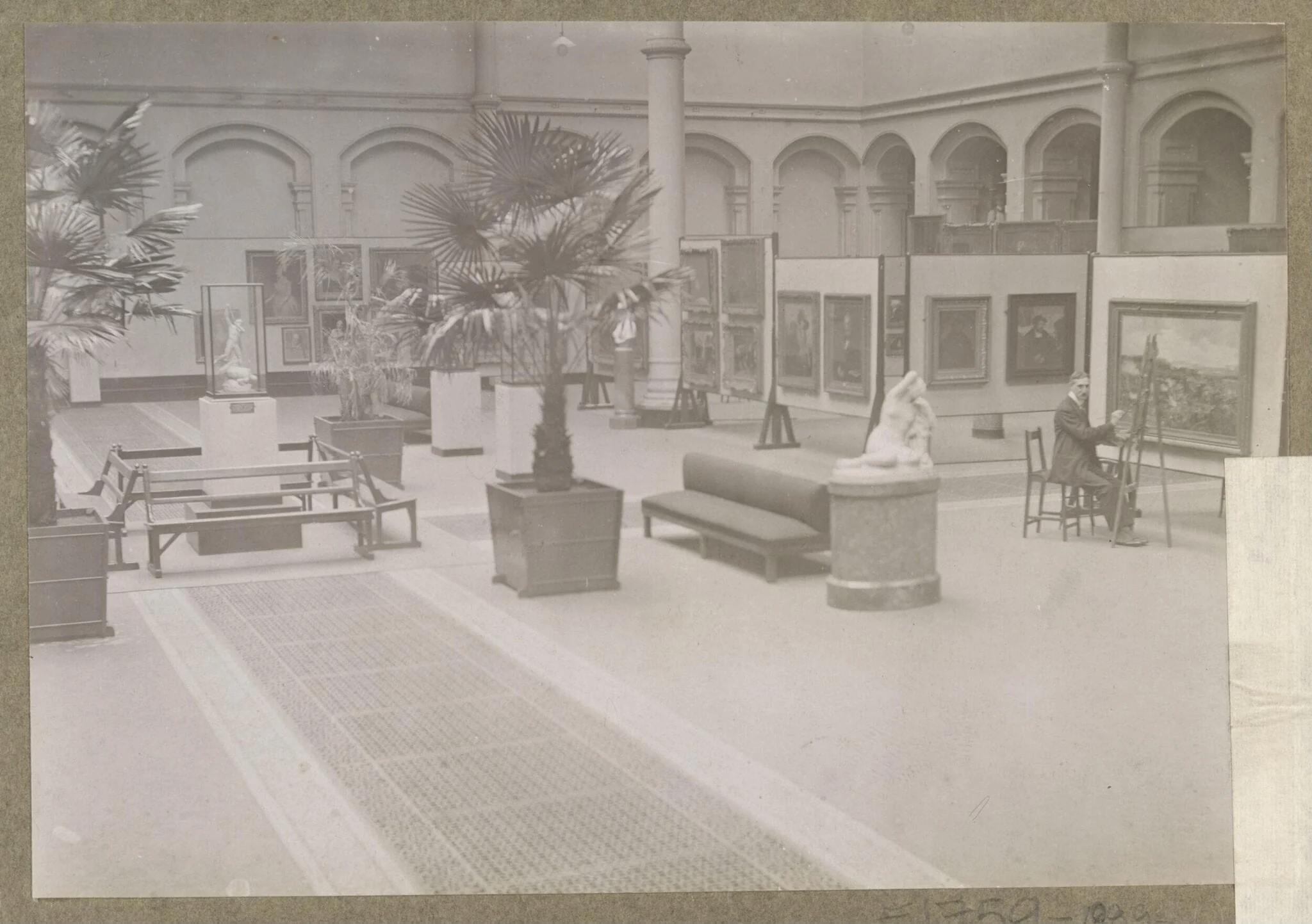South Kensington Museum, Exhibition of paintings, North Court, north-east corner, detail