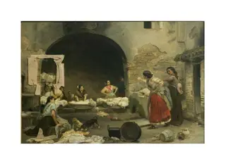 Washerwomen Disputing, by José Jiménez Aranda, oil, 1871