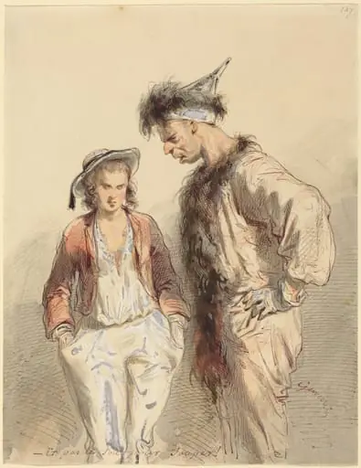 Et pas le Sou pour Souper, by Paul Gavarni, ink, 1835