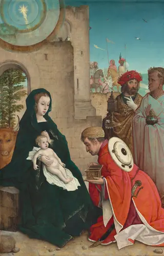 The Adoration of the Magi, by Juan de Flandes, oil, 1514