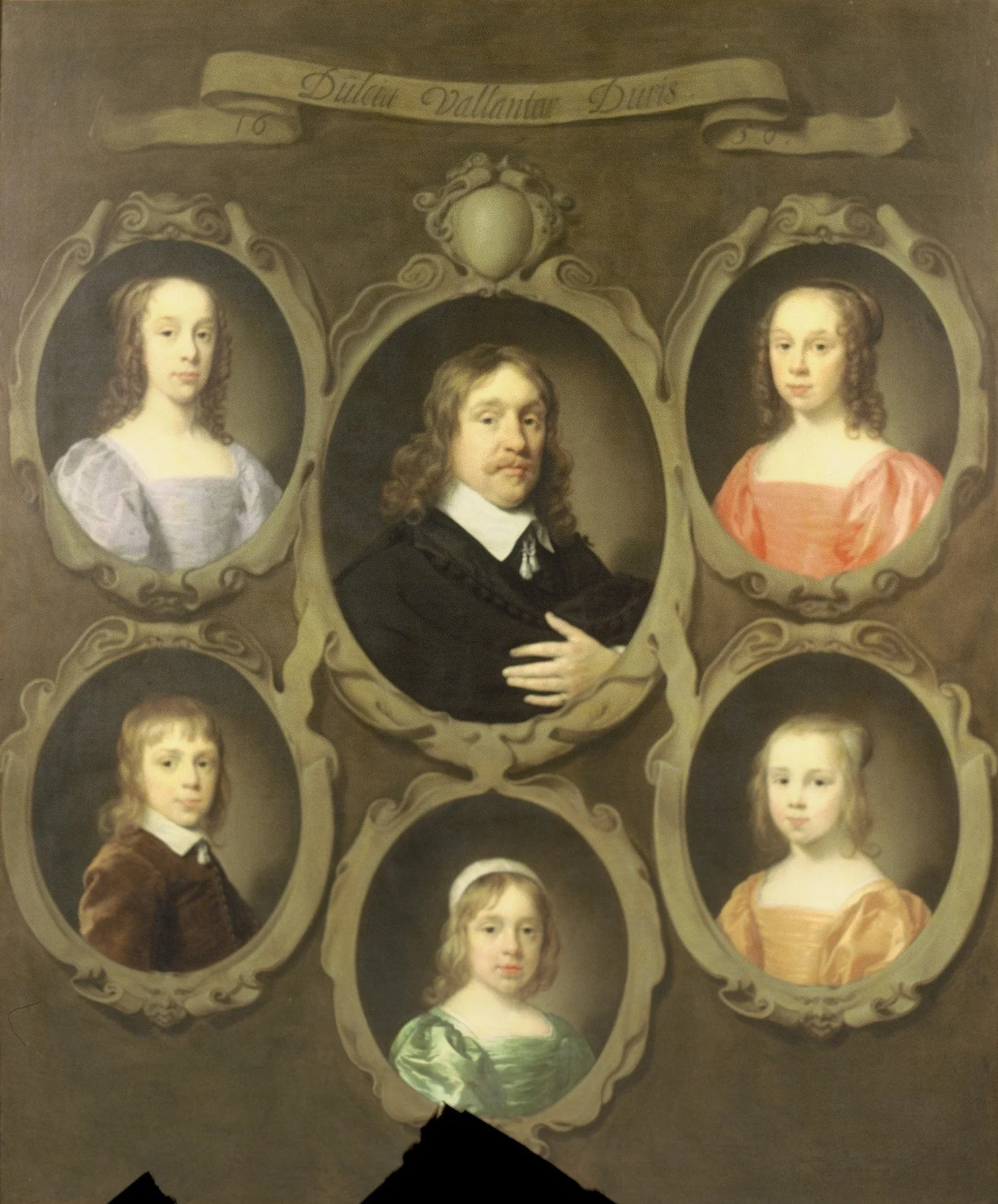 Portrait of John Beck and his five children, detail