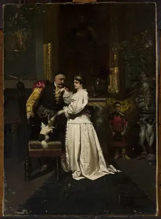 King John III Sobieski and Marysieńka, by Wandalin Strzałecki, oil, 1891