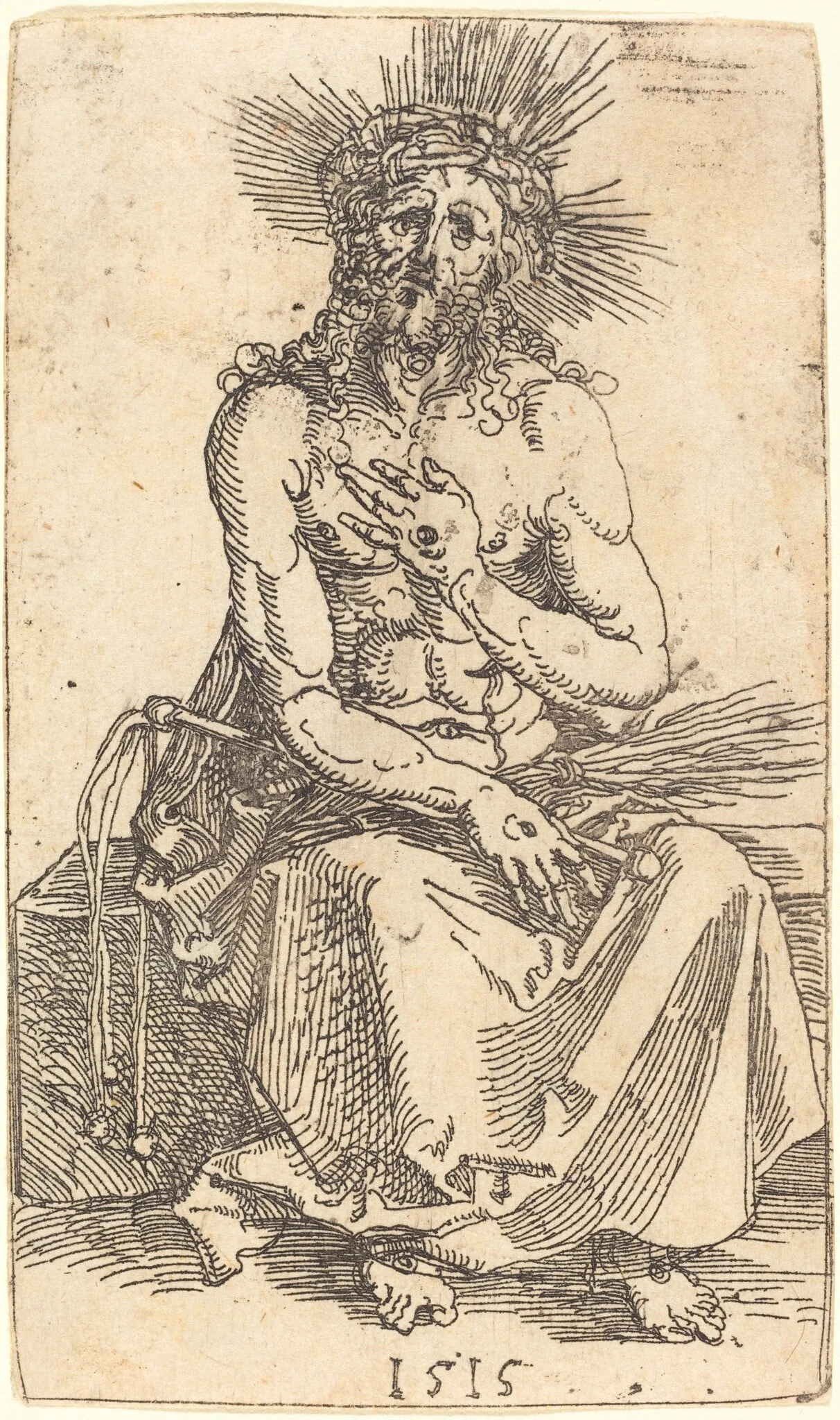 The Man of Sorrows Seated, detail