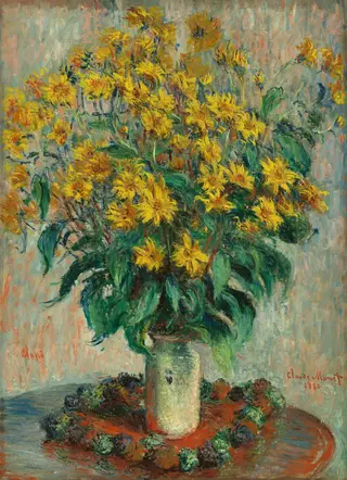 Jerusalem Artichoke Flowers, by Claude Monet, oil, 1880