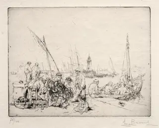 The Net Menders, by Auguste Brouet, 1918