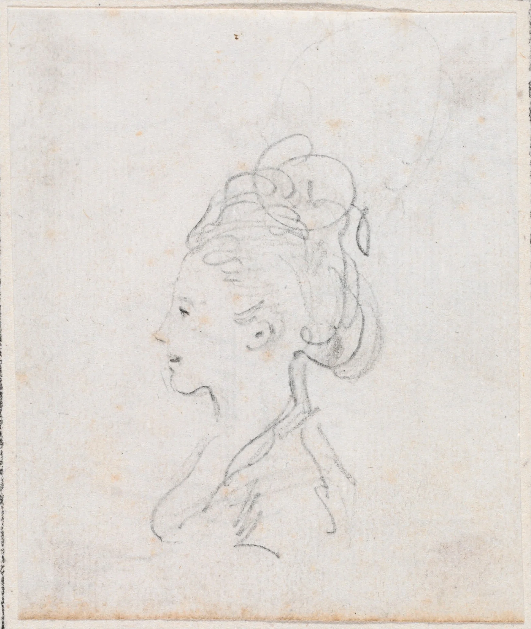 Young Woman's Head in Profile, detail