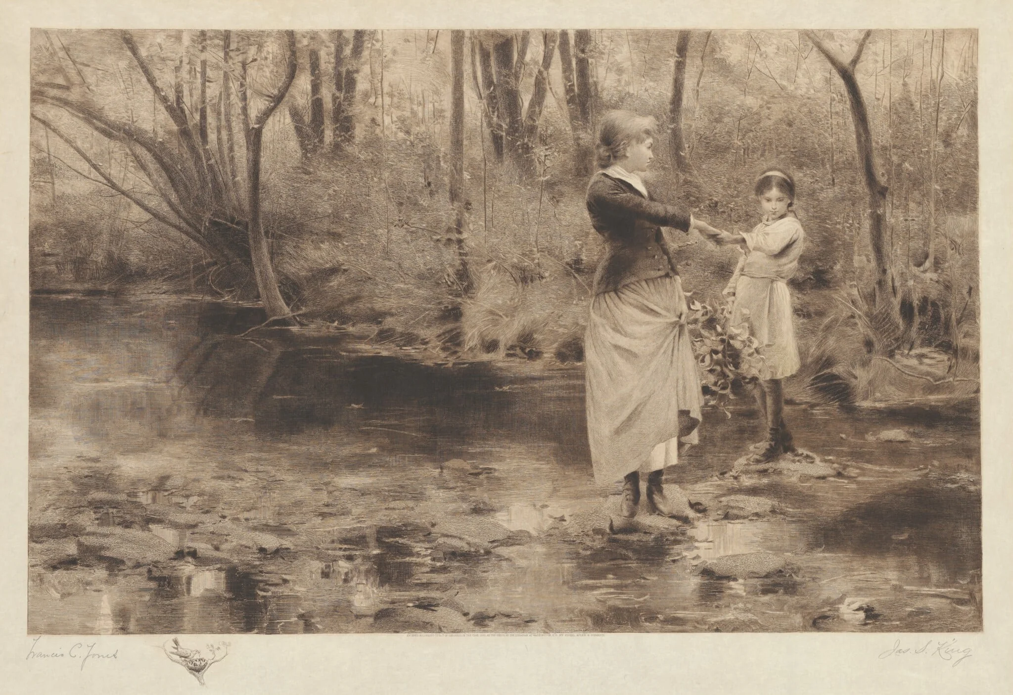 Untitled (Crossing A Brook In The Woods), detail