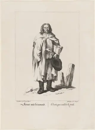 Kroat mit Leinwand (Linen Merchant), by Johann Feigel, ink, 1775