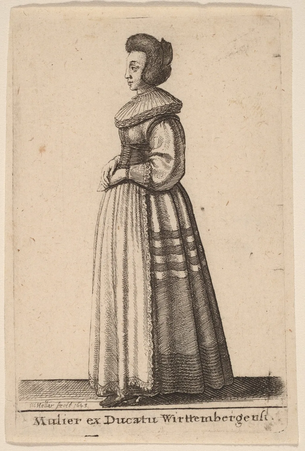 Mulier ex Ducatu Wirttembergensi, by Wenceslaus Hollar, ink, 1643