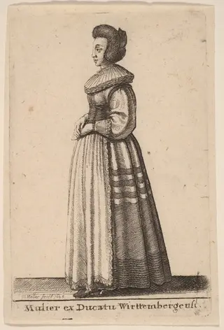 Mulier ex Ducatu Wirttembergensi, by Wenceslaus Hollar, ink, 1643
