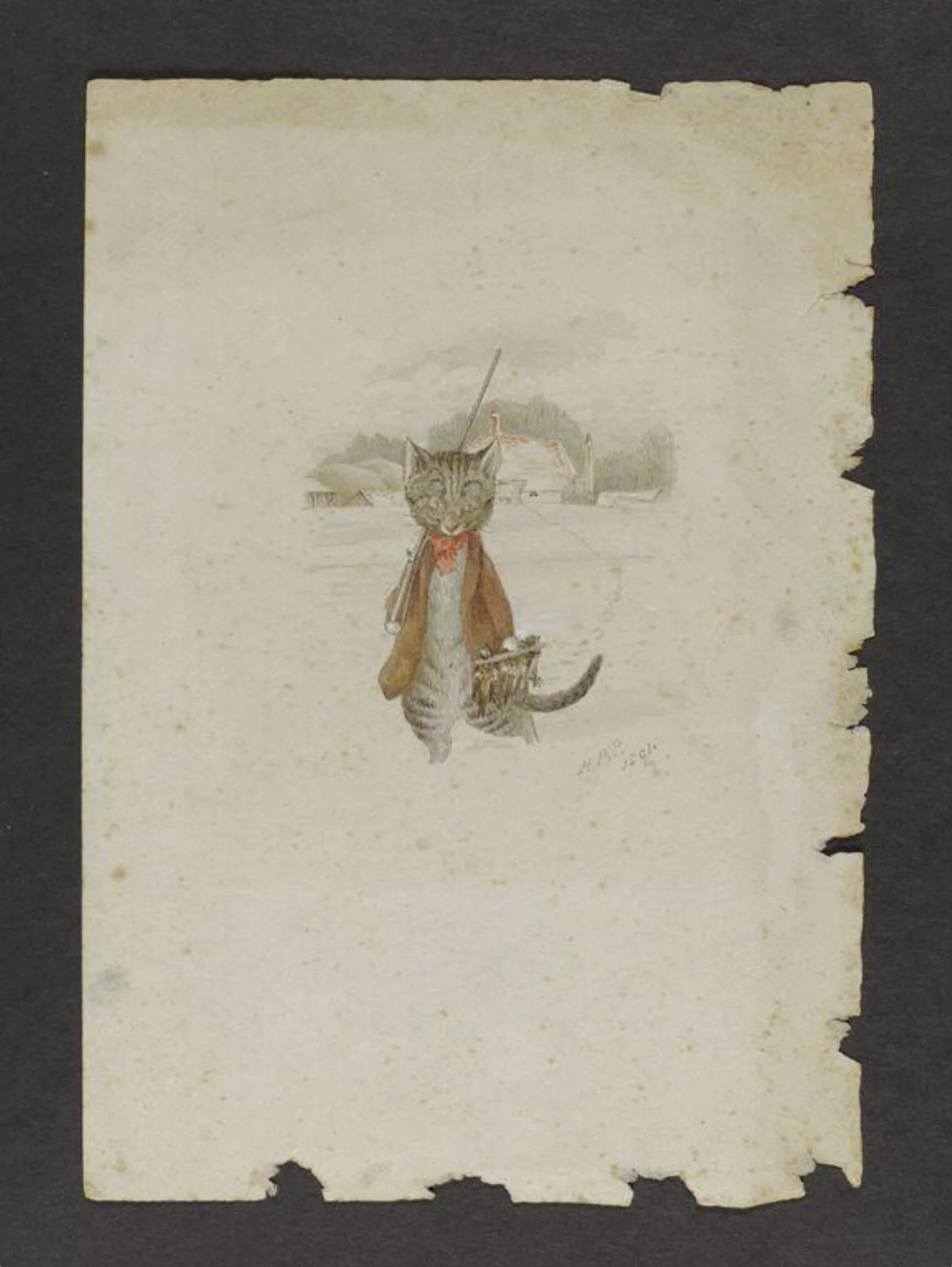 Kitten carrying game; illustration to 'The White Cat', detail