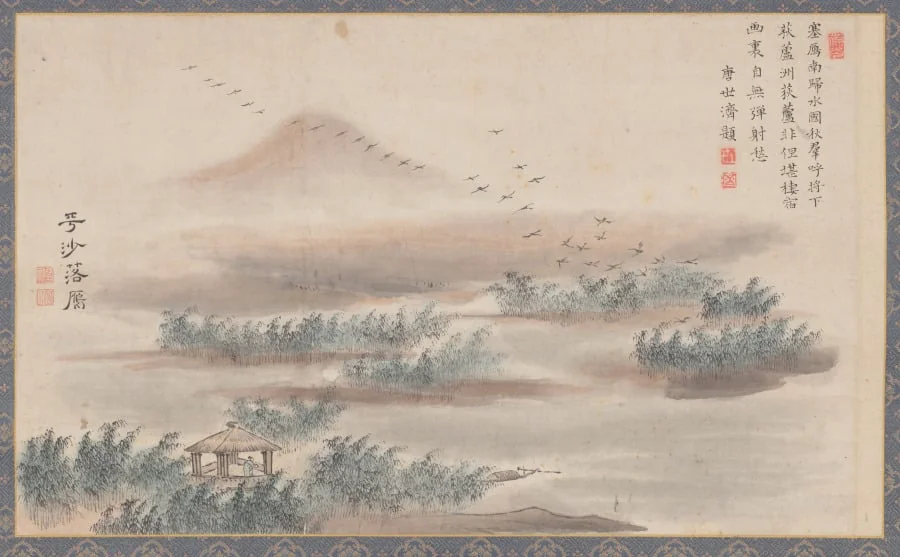 Wild Geese Descending on a Sandbar, from Eight Views of Xiao-Xiang, detail