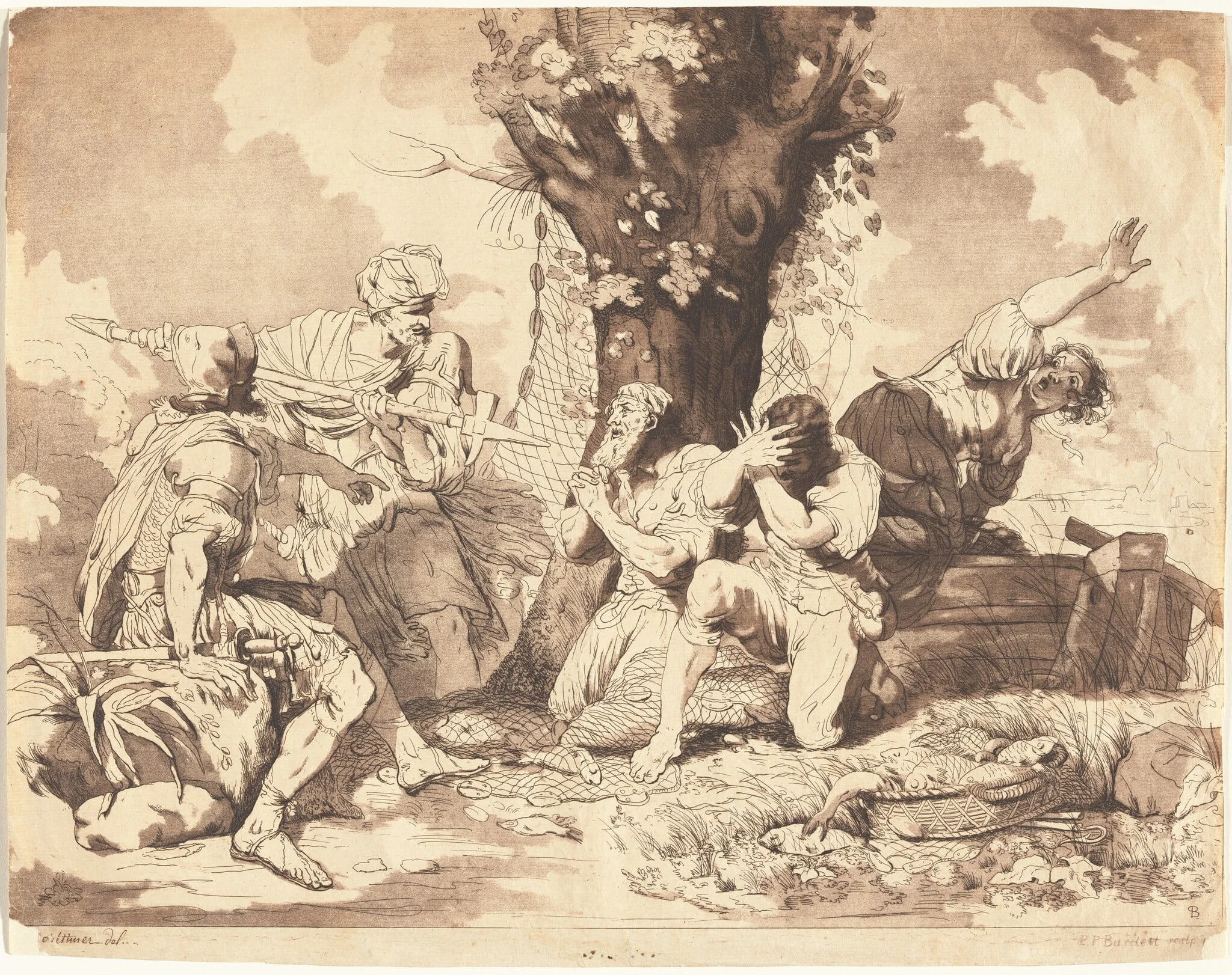 Banditti Robbing Fishermen, detail